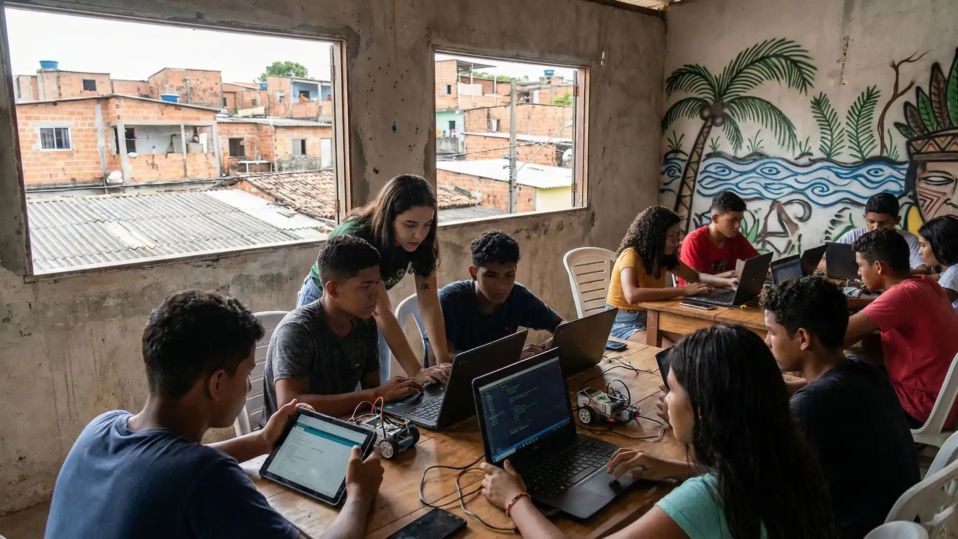 Jovens na tecnologia